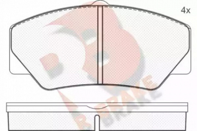 R BRAKE rb0542 -  Комплект тормозных колодок, дисковый тормоз